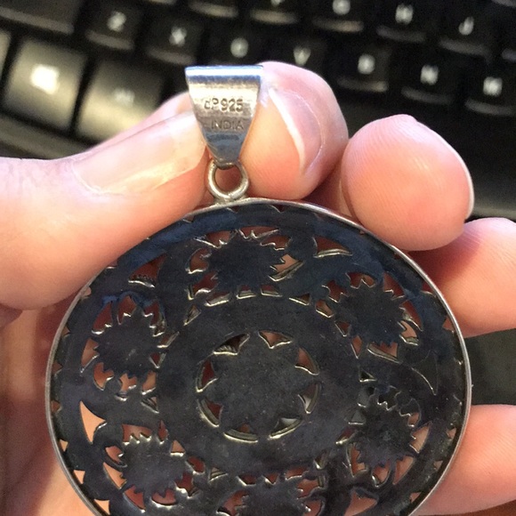 QVC Artisan Crafted Sterling Silver 925 Round Floral Nature Beaded Pendant - Picture 3 of 5